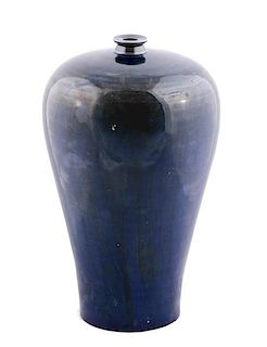 Chinese Deep Blue Glazed Meiping Vase