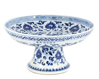 Chinese Blue & White Compote, Xuande Period Mark