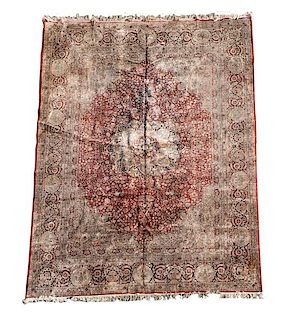 Large Hand Woven Silk Room Size Rug 10' 4" x 14'