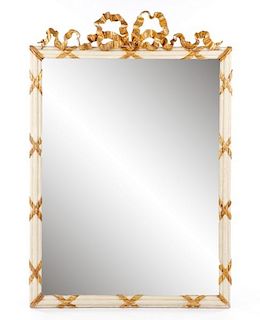 Louis XVI Style Paint and Parcel Gilt Mirror