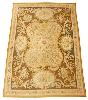 Palatial Aubusson Style Floral Tapestry
