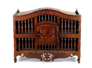 19th C. French Carved & Stained Walnut Panetiere