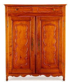 French Provincial Style Fruitwood Tall Cabinet