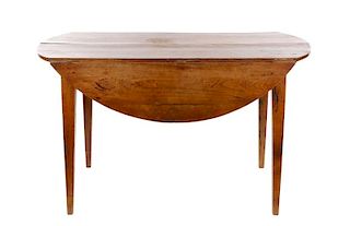 French Country Fruitwood Drop Leaf Dining Table