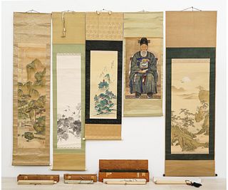 COLLECTION OF NINE JAPANESE SCROLLS
