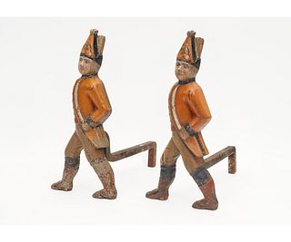 PAIR HESSIAN SOLDIER ANDIRONS
