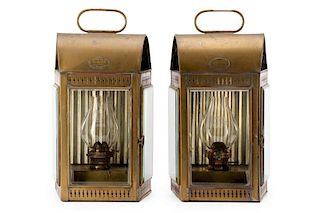 Pair of Davey & Co. Brass Marine Lanterns