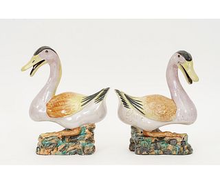 PAIR OF CHINESE PORCELAIN DUCKS