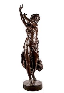 Paul Darbefueille Lifesize Dancing Woman Sculpture