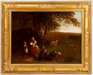 George Morland Style, 19th C. Landscape w/ Figures