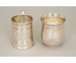 TWO COIN SILVER VESSELS