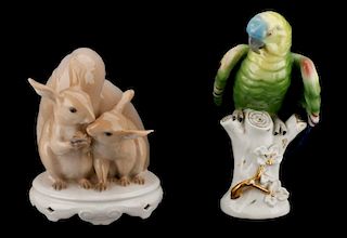 Two Porcelain Figurines of Animals, Marked