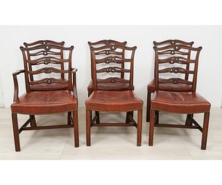 SET OF SIX CHIPPENDALE STYLE CHAIRS