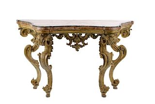 Louis XV Style Polychrome Decorated Console