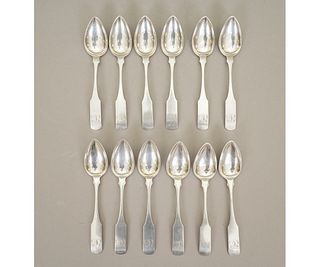 SET OF 12 COIN SILVER SPOONS