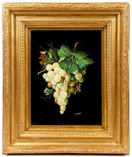 H.E. Mason, "Grapes", British Oil on Canvas