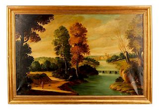 Continental School, Large Landscape with Figures
