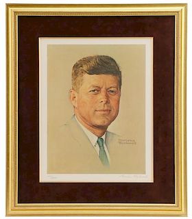 Norman Rockwell "JFK", Signed Lithograph