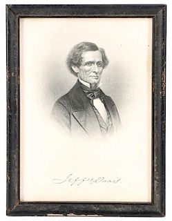American Engraving Signed By Jefferson Davis