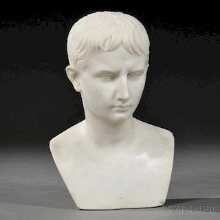 Italian School, 19th Century       Carrara Marble Bust of Caesar Augustus