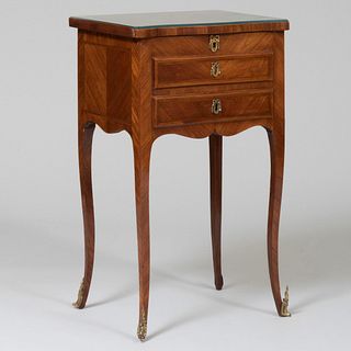 Louis XV/XVI Style Tulipwood and Fruitwood Marquetry Table de Toilette
