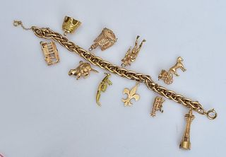 18k Gold Charm Bracelet