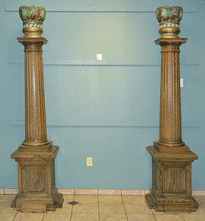 Pair of Oak Columns