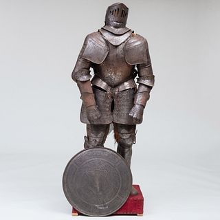 European Engraved Metal Suit of Armor, Possibly German