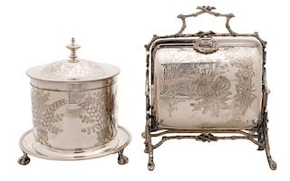 Two 19th C. Serving Items-Biscuit Box & Warmer