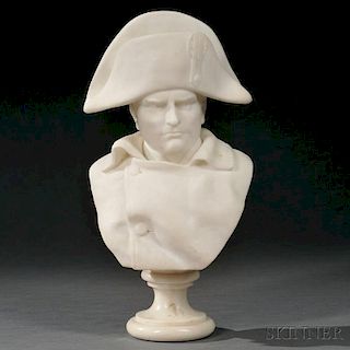 Antonio Piazza (Italian, Late 19th/Early 20th Century)       Carrara Marble Bust of Napoleon