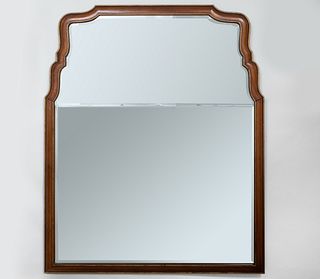 Queen Anne Style Fruitwood and Parcel-Gilt Mirror