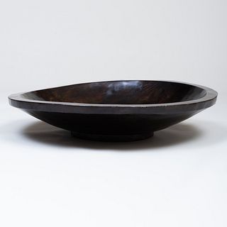 Large Modern Ebonized Wood Bowl 