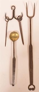 Three 19th Century Wrought Iron Kitchen Items.