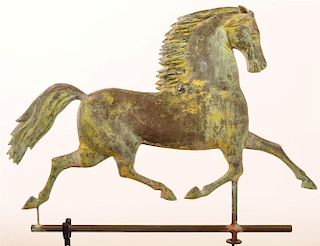 Copper Running Horse Weathervane.