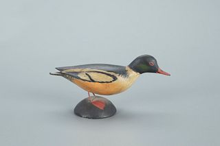 Miniature American Merganser Drake, A. Elmer Crowell (1862-1952)