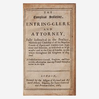 [Law] (Booth, William) The Compleat Solicitor, Entring-Clerk and Attorney...