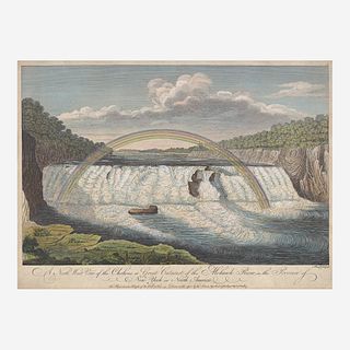 [Prints] [New York] Davies, Tho(ma)s. A North West View of the Chohoes, or Great Cataract of the Mohank River, in the Province of New York in North Am