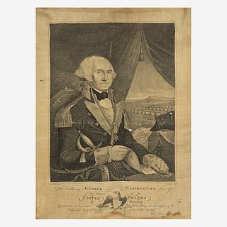 [Americana] Washington, George Rare Portrait on Silk