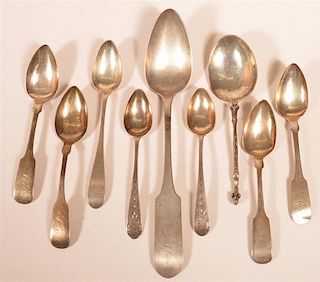 Lot of Various Antique Coin Silver Spoons.