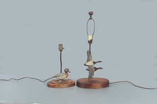 Two Lamps with Carvings 