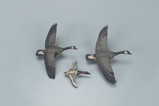 Miniature Flying Canvasback and Geese, Aubrey J. Dando (b. 1885)