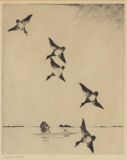 Frank W. Benson (1862-1951), On Swift Wings