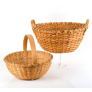 Set Of 2 Lucy Cook Split White Oak Large Baskets