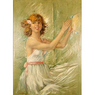 Framed Giovanni Vitti Oil on Canvas, Ballerina