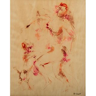 McConnel Watercolor Sketch Painting, Nude Woman