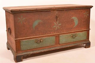 York County PA Paint Decorated Dower Chest.