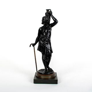 Circa 1880 Bronze Sculpture, Boy Carrying Water Jug