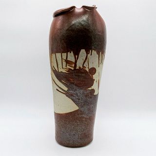 Large American Folk Art Pottery Vase