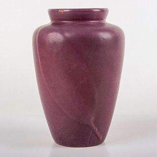 Zanesville Stoneware Art Pottery, Purple Tobacco Leaf Vase
