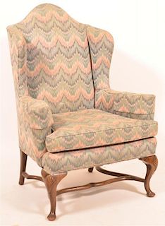 Queen Anne Style Flame Stitch Armchair.
